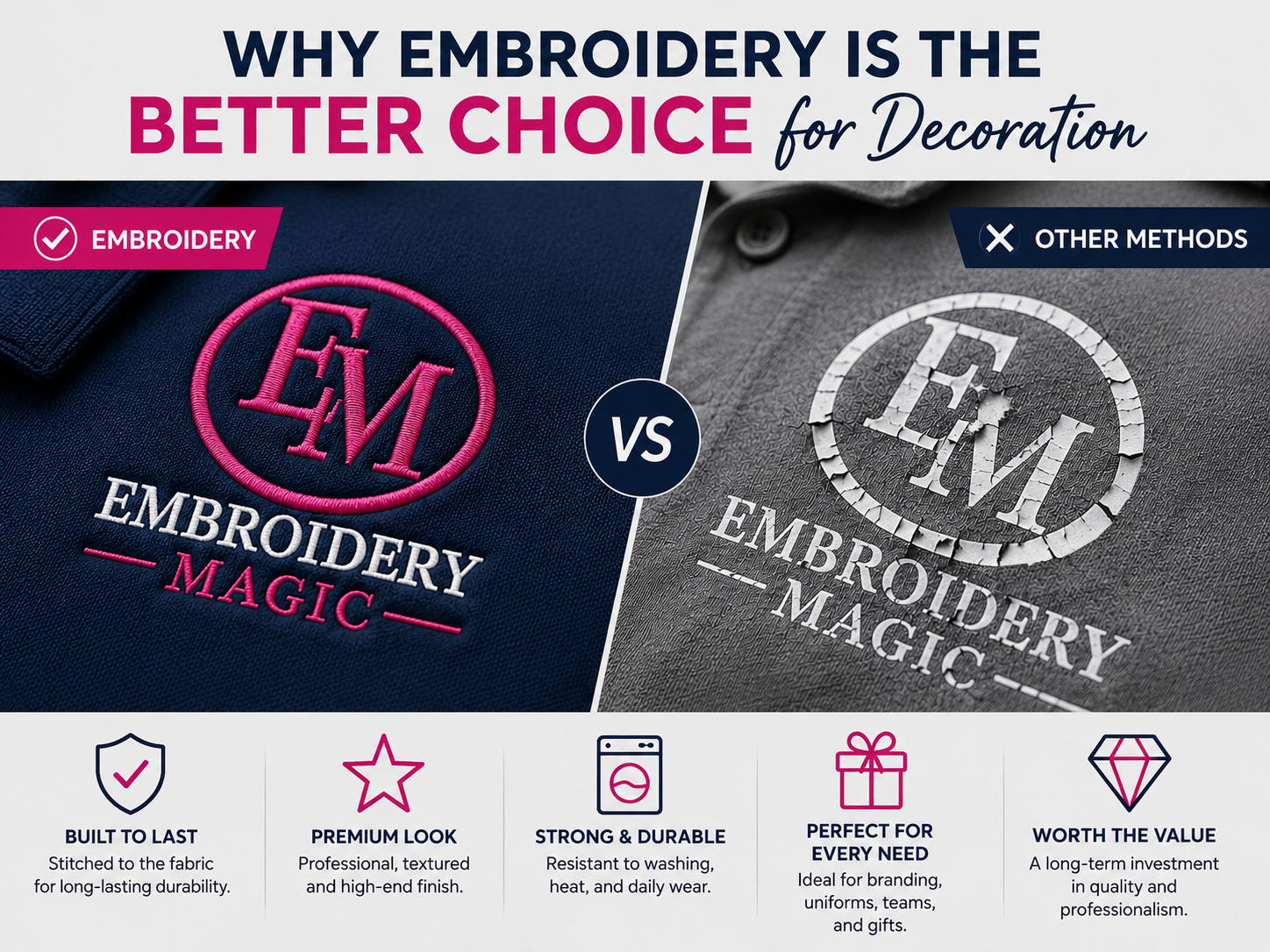 why embroidery is the ideal choice for apparel decoration