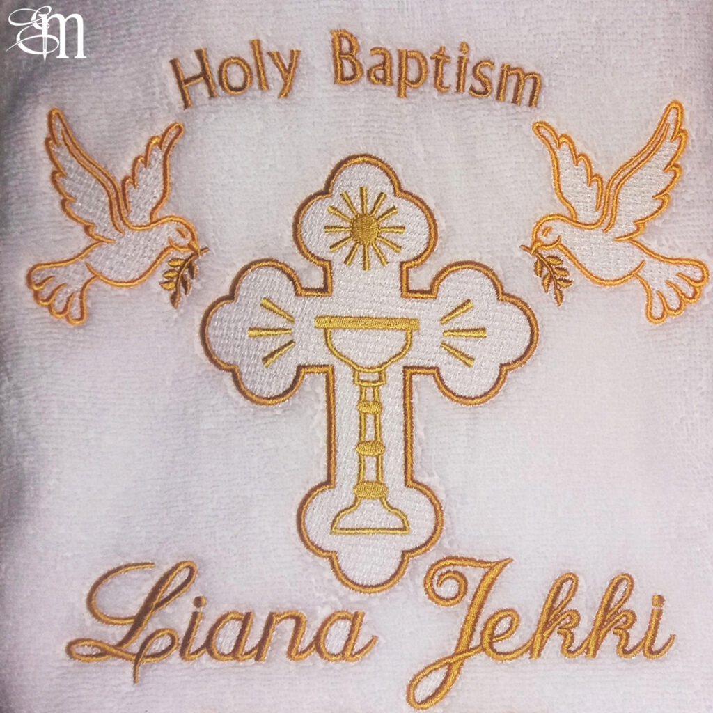 Services baptism towel orthodox cross