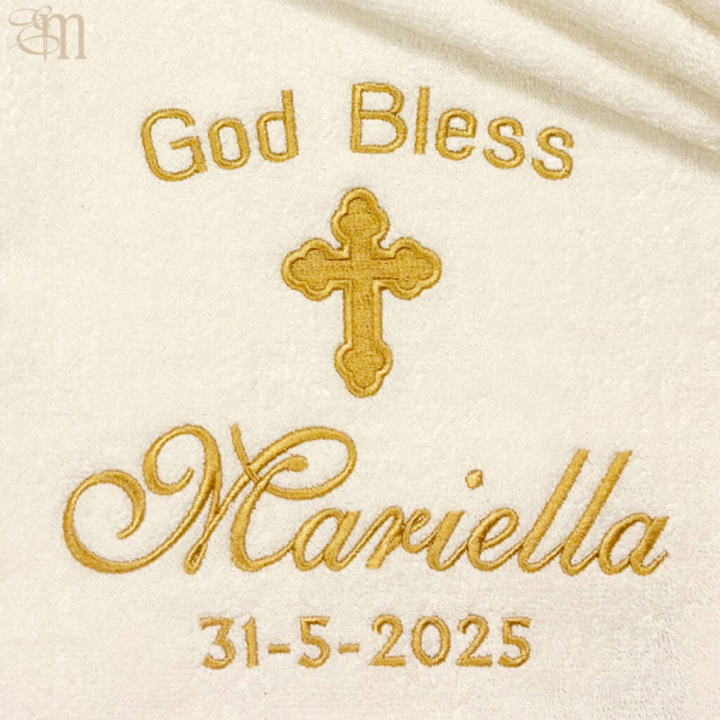 Services baptism towel small orthodox cross